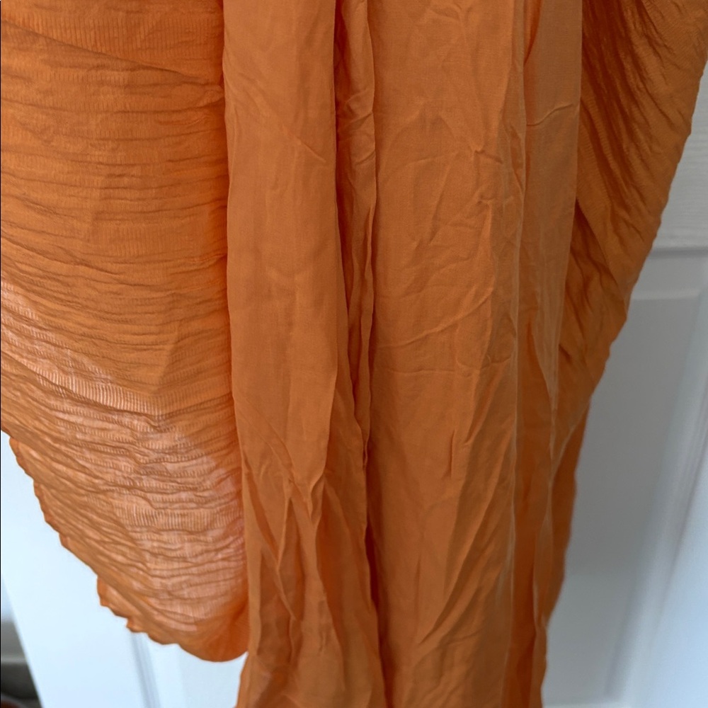NWT Mango Orange Tiered V‑Neck Maxi Vacation dress - Picture 10 of 10